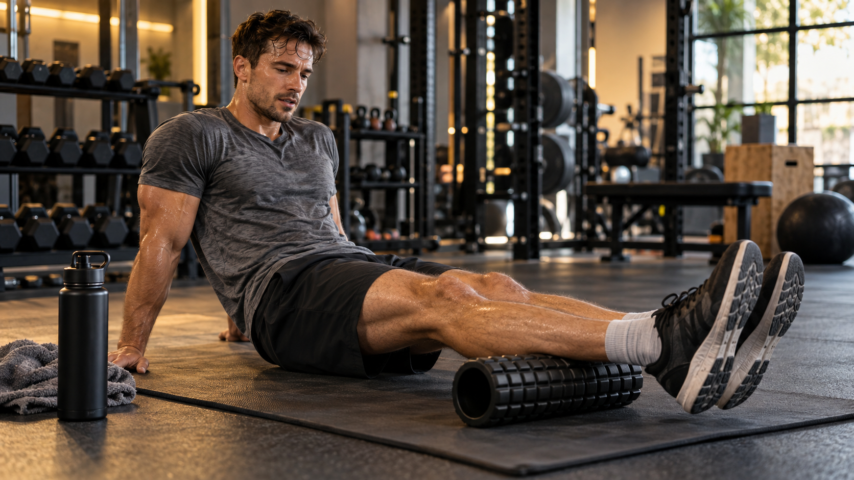 rolowanie wałkiem foam roller na bolałe mięśnie i regenerację