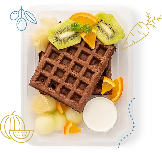 Gofr z owocami i mascarpone z cateringu dietetycznego BetterLife